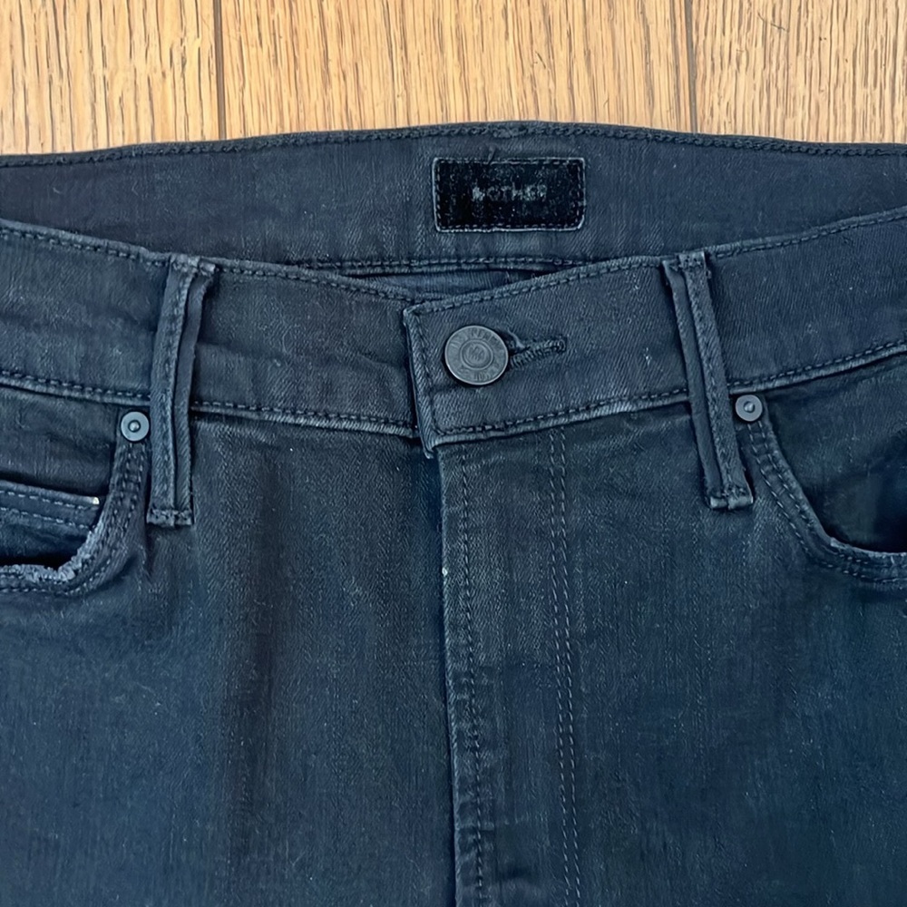 MOTHER The Mid Rise Dazzler Ankle Jeans Not Guilty Black Size 30 - Picture 4 of 9